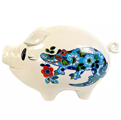 Buy Ellgreave Pottery Piggy Bank Crocodile Rhinoceros Floral Animals Staffordshire • 9£