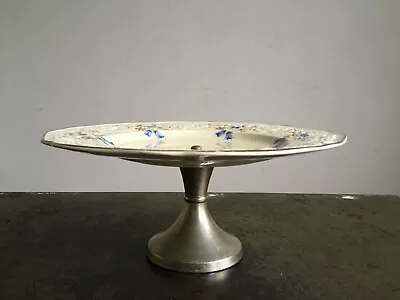 Buy Vintage Crown Ducal Florentine Bone China Plate EPNS Pedestal Stand • 25£