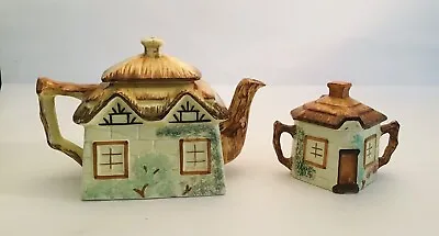 Buy Vintage Keele Street Pottery Cottage Ware Teapot & Sugar Bowl, Hand Painted • 9.95£