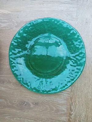 Buy Vintage IVV Italian Green Art Glass Serving Xmas Tree Plate In Original Box • 8£