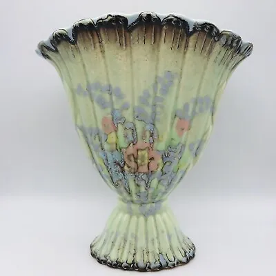 Buy Vintage Mint Green Mottled Art Deco Scalloped Beswick Ware Vase SEE DETAILS • 24.01£