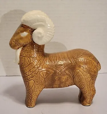 Buy Vintage Ceramic Pottery Ram Figurine Mid-Century Modern Bitossi Style  • 37.93£