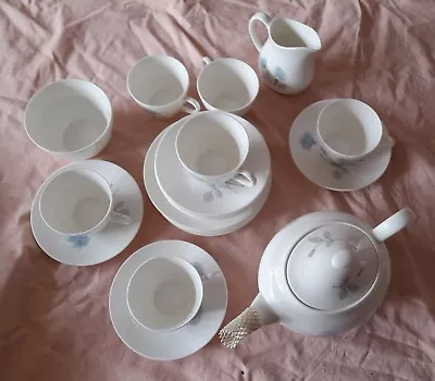 Buy Wedgewood Ice Rose R4306 Bone China Tea Set With Teapot Etc Excellent Condition. • 10.51£