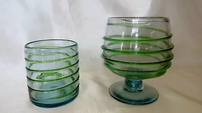 Buy A Lovely Pair Of Handmade Ribbon -trailed Glass Pieces . • 24.95£