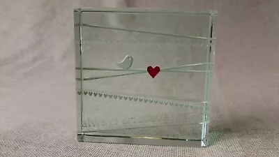 Buy Etched Glass 'Always And Forever ' Love Birds Paperweight • 24.99£