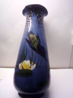 Buy Longpark Pottery Devon  Torquay  Vase  Blue Kingfisher 25 Cm A/f • 10£