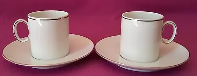 Buy Thomas Germany 2 X White/Platinum Thin Platinum Band Espresso Cup And Saucer • 10£