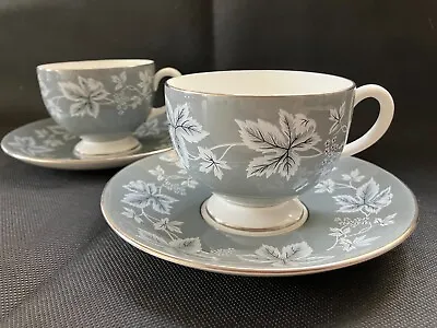 Buy Two Vintage Grey Wedgwood Moselle Tea Cups With Saucers • 15£