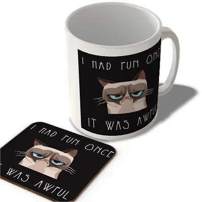 Buy Grumpy Cat - I Had Fun Once - It Was Awful  - Mug And Coaster Set • 12.99£