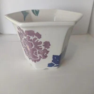 Buy Royal Winton Tradition Spongeware Plant Pot Planter Floral Pink Purple White Vtg • 14.99£