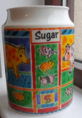 Buy Dunoon Stoneware Farmyard  Sugar  Storage Jar By Jane Brookshaw - Pig Images • 7.99£