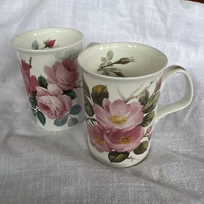 Buy Roy Kirkham Pink Roses Bone China Different Coffee/Tea Mugs Set Of 2 • 12£