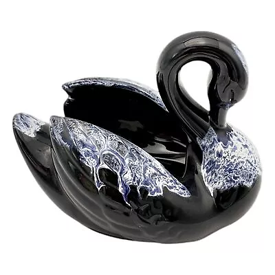 Buy Blue Mountain Pottery Swan BMP 7 Inch Cobalt Blue Glaze Bowl Vase • 46.95£
