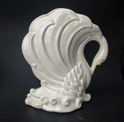 Buy Vintage Haeger Swan Vase White Lusterware Iridescent Ceramic LG 12  • 56.58£