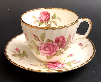 Buy Adderely Tea Cup And Saucer Pink Roses Gold Gilt England Bone China Vintage • 26.64£