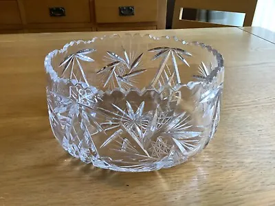 Buy Lead Crystal Cut Glass Fruit Bowl Excellent Condition • 20£