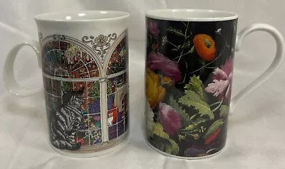 Buy Dunoon Mugs Striped Cats~Floral Garden Porcelain-Sue Scullard, Scotland • 28.37£