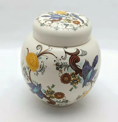 Buy Vintage Sadler Ginger Jar With Lid. Blue Paradise Birds Design. Retro Home Decor • 13.99£
