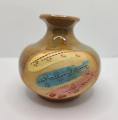 Buy Vtg Handmade Art Pottery Ceramic Bubble Squat Bud Vase Signed 2.75 X 3  • 11.58£