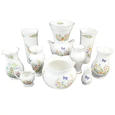 Buy Vintage Aynsley Cottage Garden Vase Set Of 10 Vases/Jug/bowl Fine Bone China • 17.45£