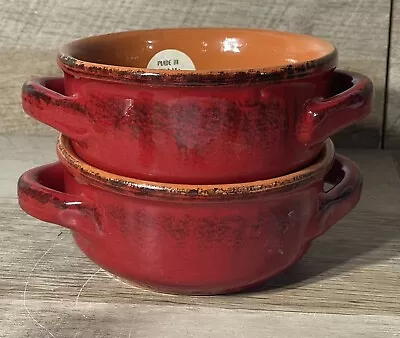 Buy Terre D’Umbria De Silva Terra Cotta Baking Red Soup Bowls Italy 2 • 28.88£