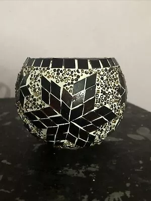 Buy Handmade Traditional Turkish Mosaic Glass And Bead Candle Holder • 12£