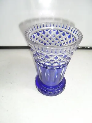 Buy Bohemian Vase In Blue And Clear Glass • 9£