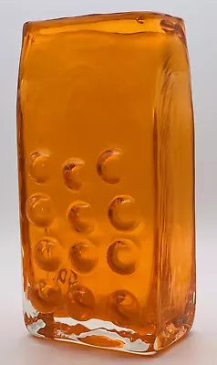 Buy Whitefriars Textured Range Tangerine Glass Mobile  Vase 9679 Geoffrey Baxter 60s • 250£