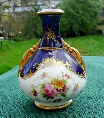 Buy Antique Coalport Hand Painted & Heavily Gilded Bud Vase Dated 1891 - 1920 • 30£