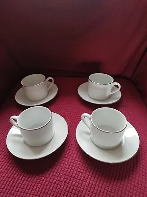 Buy 4 X Unused Royal Worcester Classic Platinum  Cups And Saucers • 5£