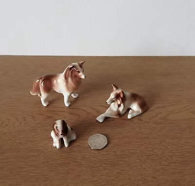 Buy Vintage Miniature Bone China 'Lassie' Collie Dog Family • 4£