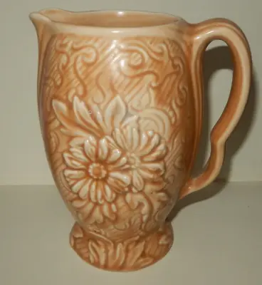 Buy Vintage Relief Moulded Chrysanthemum Jug Burlington Ware J Shaw & Sons Ltd C1960 • 8.90£
