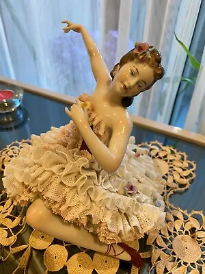 Buy German/Dresden Lace Porcelain  Figurine - Ballerina/Unterweissbach/ Vintage Rare • 644.88£