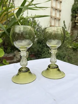 Buy A Pair Of Art Nouveau Roemer Hock Wine Glasses • 49.99£