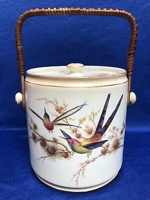 Buy Rare Antique CROWN DUCAL WARE, 'Hummingbirds' Biscuit Barrel #A1158 C.1925 VGC • 29.99£