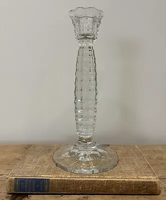 Buy Really Pretty Unusual Vintage Single Glass Candlestick 20.5cm Tall • 8£