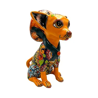 Buy Talavera Chihuahua Folk Art Cute Dog Home Decor Mexican Pottery Multicolor 8.5  • 112.85£