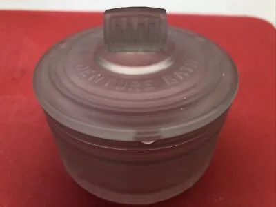 Buy Vintage Collectible STERADENT Denture  Bath Frosted Glass Storage Pot With Lid • 1.30£