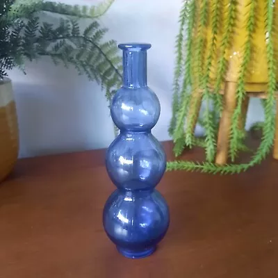 Buy Bubble Design Cobalt Blue Glass Bottle / Bud Vase 7  (18 Cm) Tall • 9£