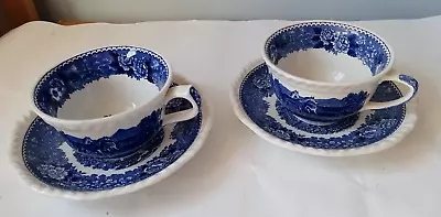 Buy Adams Ironstone China English Scenic Made In England Cup And Saucer X 2 • 9£