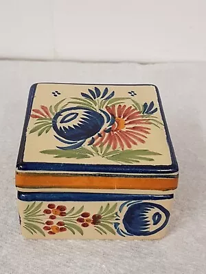 Buy Rare Vintage Henriot Quimper Faience Pottery 3-Piece Box Inkwell Hand Painted • 25£
