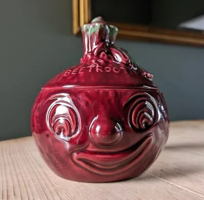 Buy Vintage Sylvac Beetroot Face Pot With Lid Made In England 4553 • 12£