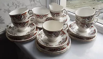 Buy VTG Colclough China  Tea Set  Royale Large Plate 6 Trios & Milk Jug & Bowl • 69.99£