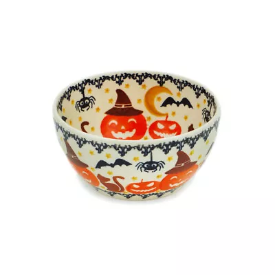 Buy Polish Pottery Bowl 5  Halloween Spooky Pumpkin • 29.76£