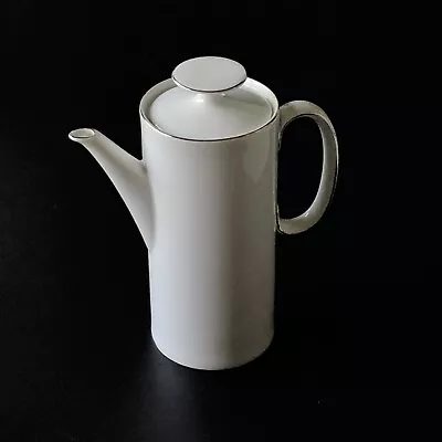 Buy Thomas Germany White Porcelain Coffee Pot, White With Thin Silver Trim. Bin 9 • 14£