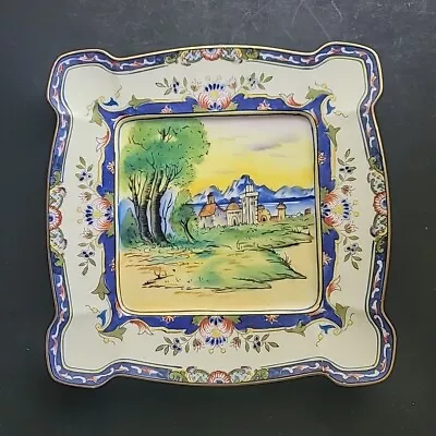 Buy Noritake Hand Painted Plate 9x9 Country Scene Florals • 47.31£