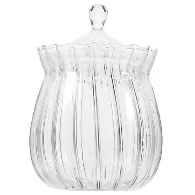 Buy Crystal Glass Candy Jar With Lid - Decorative Storage Canister • 14.95£