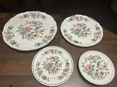 Buy Set Of 4 Aynsley Pembroke Kingfisher & Flowers Plates • 10£