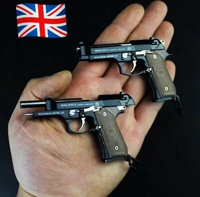 Buy Miniature Gun Pistol Keychain Keyring Metal With Working Parts Moving Slide • 20£