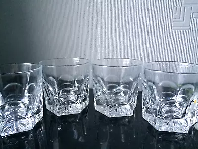 Buy Clear Whiskey Glasses Heavy Base Tumblers Set Of 4 Drink Spirits Glassware 220ml • 10£